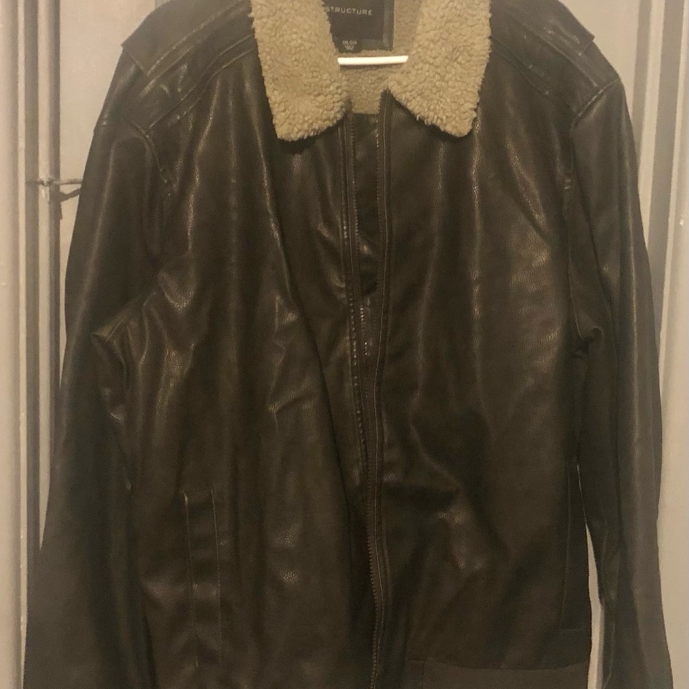 Structure bomber faux leather jacket XXL men’s
